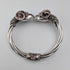 Vintage Sterling Silver Ram's Head Hinged Bangle Bracelet 42g